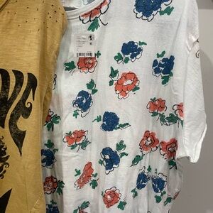 Free People We the Free Floral Print White T-Shirt